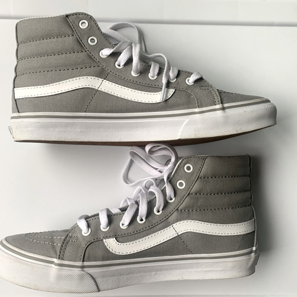 Gray high top vans, literally only worn once!!